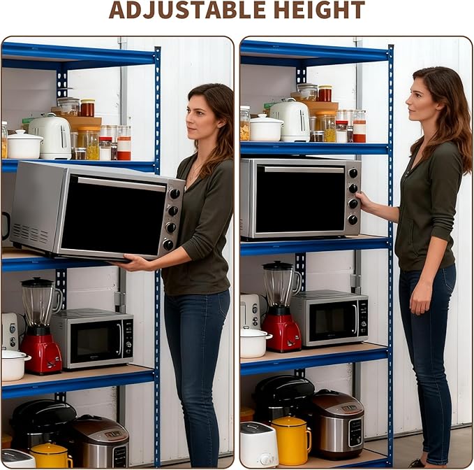 GarveeHome 5 Tier Garage Storage Shelves, 2500LBS Capacity Metal Shelving Unit for Garage, Industrial, Warehouse, Kitchen, Closet, 48" W x 18" D x 71" H, Blue