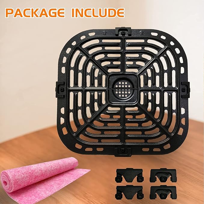 Instant Vortex Upgraded Grill Pan with Rubber Bumpers, Nonstick, Dishwasher Safe for 5.7QT, 6QT Air Fryers