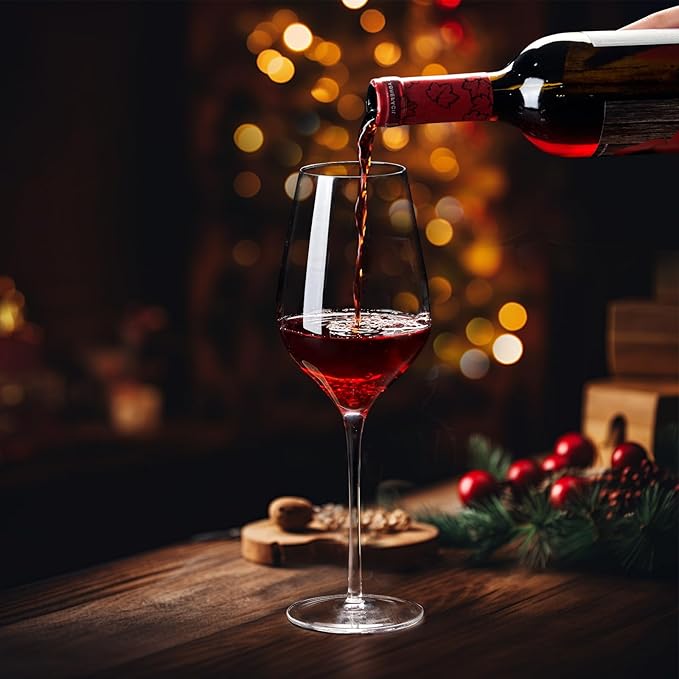 ACHEER Long Stem Crystal Bordeaux Red Wine Glasses Set of 2,Large 20 Oz, Hand Blown,Lead-Free, Clear, Crystal Wine Glass, Gift Box,-Perfect present for any Occasion,Gift for Men,Women