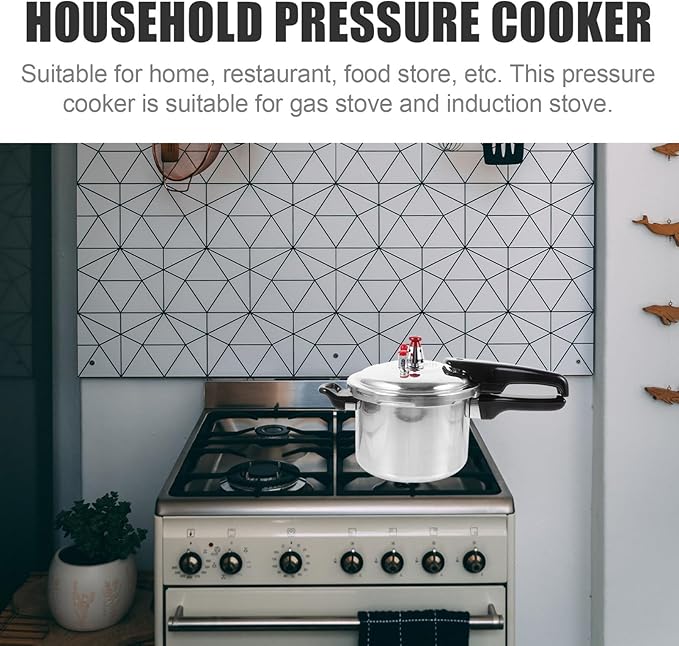 DOITOOL Aluminum Pressure Cooker 16cm/6.3inch Bottom Small Pressure Cooker for Gas Stove Induction for Home Cooking, Silver