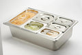 HECMAC Ice Chilled Condiment Serving Container (6 Pan), 2 Types of Lids, Drain Tray, 23 Gauge Anti-Jam Food Pan Commercial Heavy Duty Spice Rack Set, for Kitchen Buffet Catering