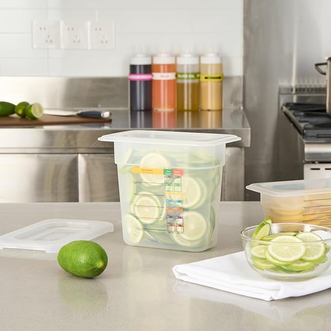 Restaurantware Food Storage Container 1 Pack of 6.8 x 4.2 x 5.9 Inches Plastic Stackable Storage Box White Reusable Label Container Dishwasher Safe For Restaurants And Kitchens