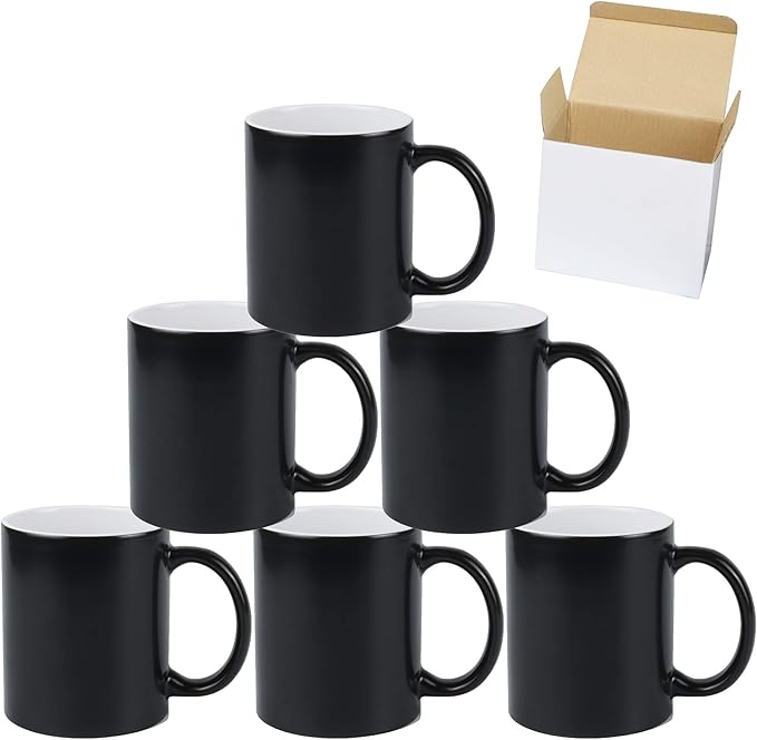11oz Color Changeable Sublimation Mug Black, Packed in White Box, Case of 6
