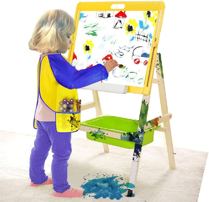 KUUQA Waterproof Children Art Smock Kids Art Aprons, Painting Supplies (Paints and brushes not included)