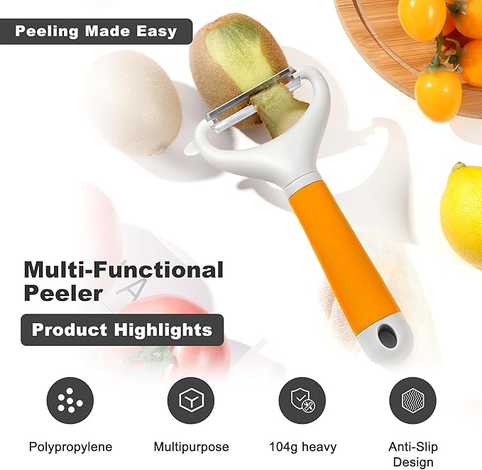 Li&Zhao Potato Peelers - Y-Shaped Potato Peelers with Non-Slip Silicone Handle, Vegetable Peelers for Kitchen, Doesn’t Ruin Manicure Silky Effortless Peel Potatoes, Carrots, Apples, Veggies and More