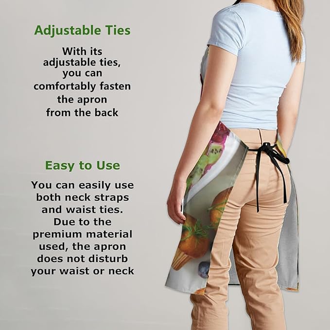 Cute Dolphin Apron for Women Men, Oxford Fabric Kitchen Cooking Chef Aprons
