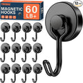 FINDMAG 60 LB+ Magnetic Hooks, 12 Pack Swivel Swing Heavy Duty Neodymium Magnet Hooks for Hanging – Strong Magnet Hooks for Cruise, Refrigerator, Kitchen, Office, Garage, Locker, and Workplace