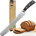 9 Inch Re-Sharpenable Bread Knife for Homemade Bread, Multifunction Serrated Knife, Razor Sharp Slicer, Forged High Carbon German Steel, Full Tang Ergonomic Handle Design for Sourdough Turkey Fruit