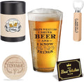 Vintage Father's Day Birthday Gifts for Fathers Your Dad Funny Beer Drinking Glass Beer Gift for Men Brew Lovers Dads Daddy Husband Brother Drinking Buddy Present