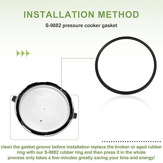 S-9882 Pressure Cooker Gasket for Mirro Pressure Cookers 12 qt/16 qt/22 qt, Replaceable Pressure Cooker Rubber Ring Models M-0512 M-0522 M-0312 M-0406 M-0416 M-0526 M-0622, 1 Pack