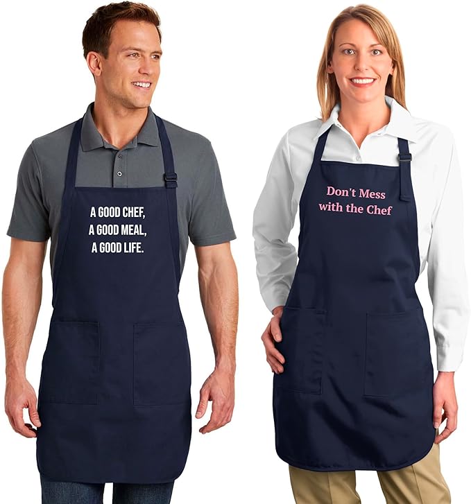 Custom Text Cooking & BBQ Apron – Personalized Chef or Grill Gift – Full Length (1-3 Lines)