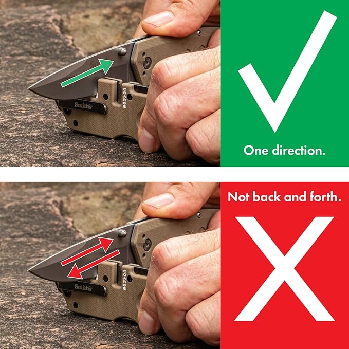 Smith’s Pocket Pal Tactical Knife Sharpener - 2 Stage Sharpener & Diamond Sharpening Rod - Pocket Clip - Outdoor Hunting Knife & Hook Sharpener - Compact & Lightweight