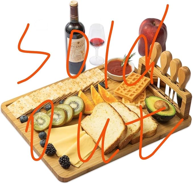 Cutting Boards for Kitchen Non Slip Wood Juice Groove Chopping Board Kitchen Essential House Warming Hostess Host Gift Serving Tray for Christmas Wedding Birthday Anniversary Silver