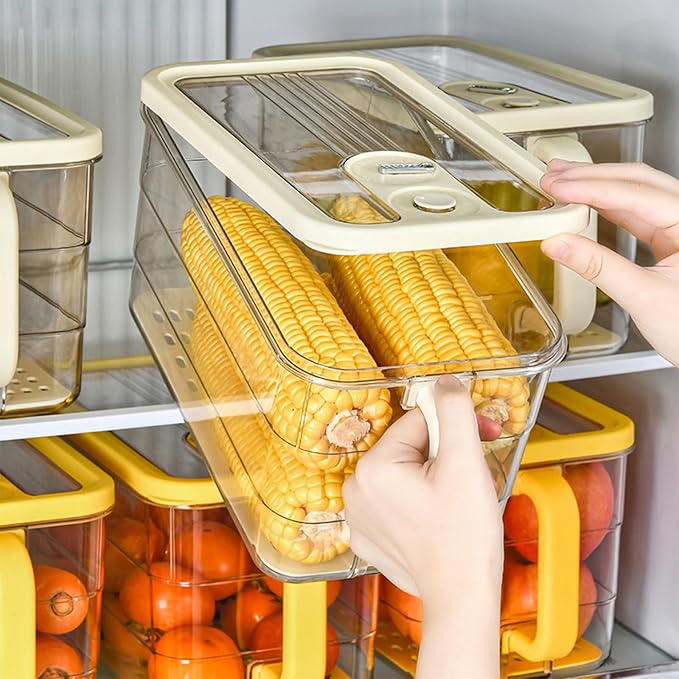 Bread Storage for Kitchen Counter | Cookie Keeper with Date Dial, Lid, and Detachable Handle, Fruits & Veggies Container, 6qt Clear Breadbox for Homemade Bread, Toast, Bagels, Donuts