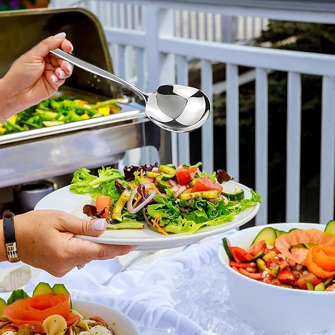 2 Pack Large Serving Spoons, 11.4 Inch Stainless Steel, 2 Count