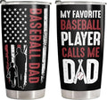 34HD Sport Gifts, Baseball Dad Tumbler with Lid 20 oz Stainless Steel, My Favorite Player Travel Coffee Mug, Baseball Dad Gifts Christmas Gift