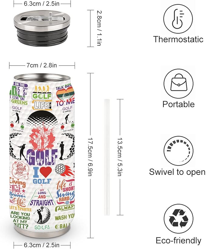 Golf Tumbler Cup 17oz Stainless Steel Insulated Travel Mug Tumblers Cup Golf Gift for Men Women Girls Mom,Christmas Women Golfers Gift for Female Golfers Golfing Lover