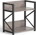 Spice-Rack-Organizer-Shelf for Kitchen Counter, 2 Tiers Coffee Bar Station Organizer for Countertop，Space Saving Desk Shelving Riser Unit (Grey, Medium)