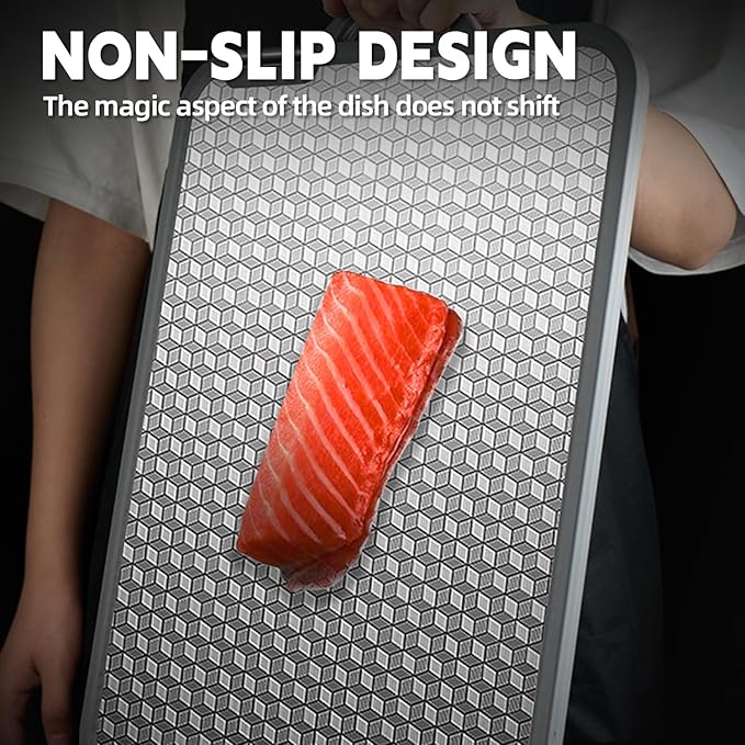 Titanium Cutting Board - 2025 New Upgrade 100% Pure Titanium Cutting Boards for Kitchen Double Sided Titanware Cutting Board,Hygiene Durable Dishwasher Safe Chopping Board (11.8x15.6)