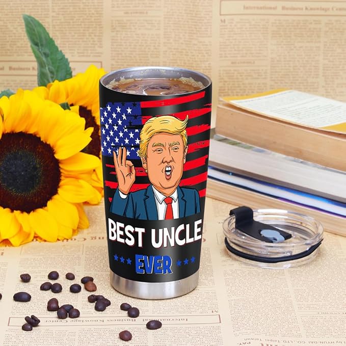 Gifts for Uncle Gifts from Niece Nephew - Great Best Uncle Ever Birthday Christmas Gift - 20 OZ Stainless Steel Insulated Travel Coffee Tumbler Cup
