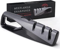 Knife Sharpener with 5 Adjustable Angle, Coarse & Fine Knife Sharpener Tool, Handheld Manual Knives Sharpener for All Knives Including Kitchen Knives, Pocket, Scissors