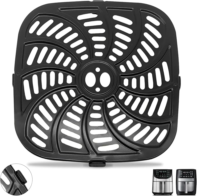Air Fryer Replacement Parts for Gourmia GAF856 GAF826 Air Fryer, Nonstick 9.8''*9.8'' Square Air Fryer Accessories Rack Tray Grill Pan Grill Plate Crisper Plate Gourmia 8QT Air Fryer