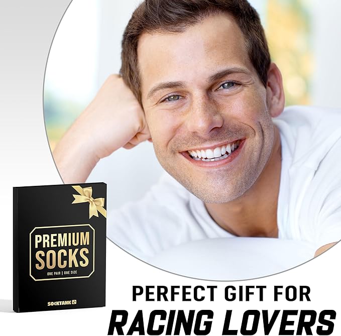 VICRAZY Racing Car, Sport Car Socks for Men, Women - Formula 1 Gifts, Racing Socks, Stocking Stuffers for Men, Women