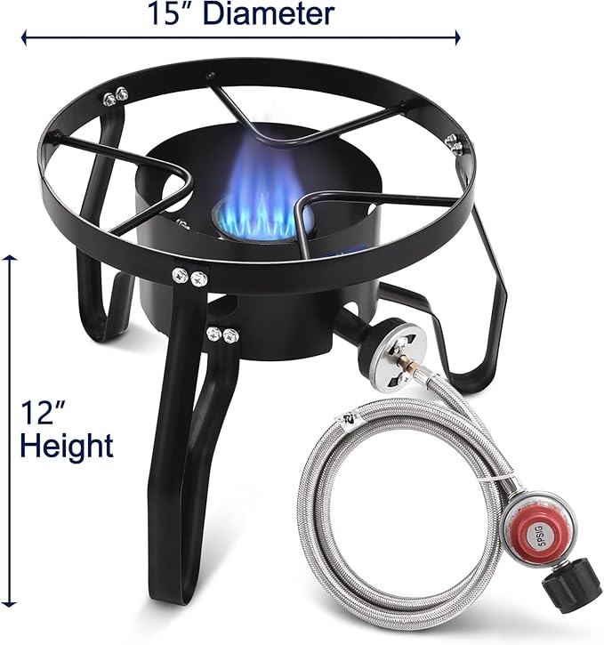 ARC 32QT Stock pot Seafood Boil Pot and Propane Stove Outdoor Cooker, Stainless Steel Crawfish Boil Pot with Basket and Steamer Rack, Burner for Outdoors Cooking and Steaming