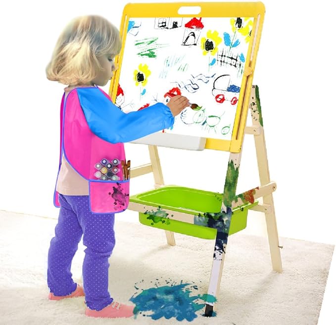 KUUQA Waterproof Children Art Smock Kids Art Aprons, Painting Supplies (Paints and brushes not included)