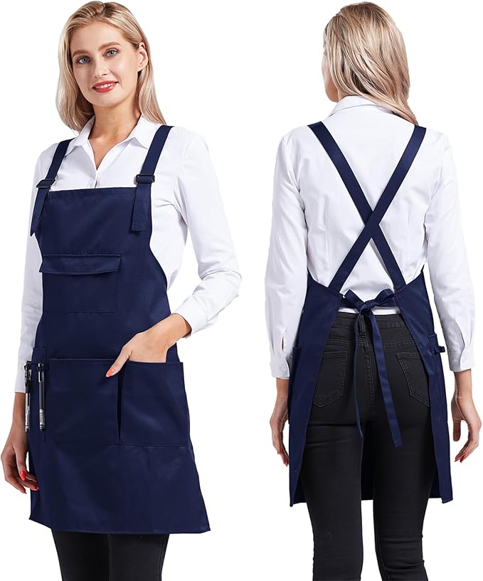 Nanxson Adjustable Women Bib Apron Multi Function Professional Salon Stylist Work Apron with Tool Pockets CF3010