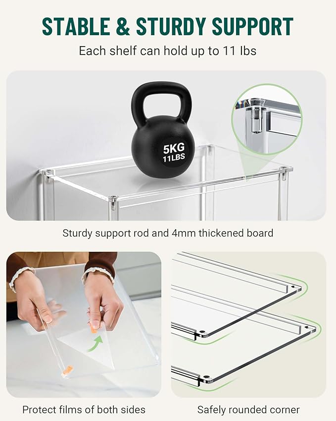 Cabinet Organizer Shelf, Set of 2 Kitchen Organizers and Storage, Kitchen Counter Shelves for Spice Dish, Spice Rack Organization for Cabinet