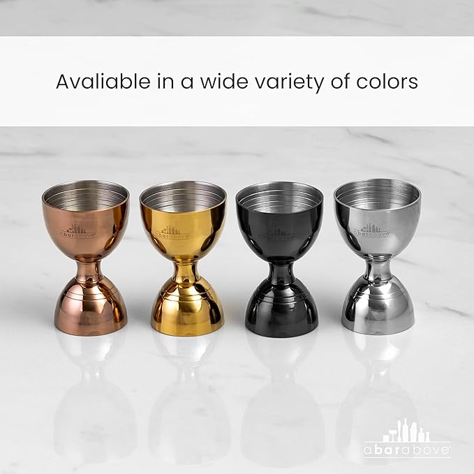 A Bar Above Premium Bell Jigger, 304 Stainless Steel Double Cocktail Jigger with 10 Internal Measurements, Heavy Duty Professional Bar Tool for Bartending, Gold Finish, Ergonomic Design, 1 Pack