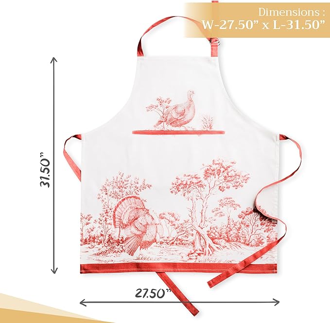 Maison d' Hermine 100% Cotton Apron for women with Pocket Kitchen Chef Apron for Men Cooking Gardening Server Waitress