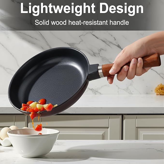 Pure Ceramic Frying Pan, Nonstick 10 Inch Ceramic Skillet (Crafted From Natural Clay Minerals Through Firing), PFAS-Free, Non Toxic/No Coatings Cooking Pan, Induction Pan (Black)