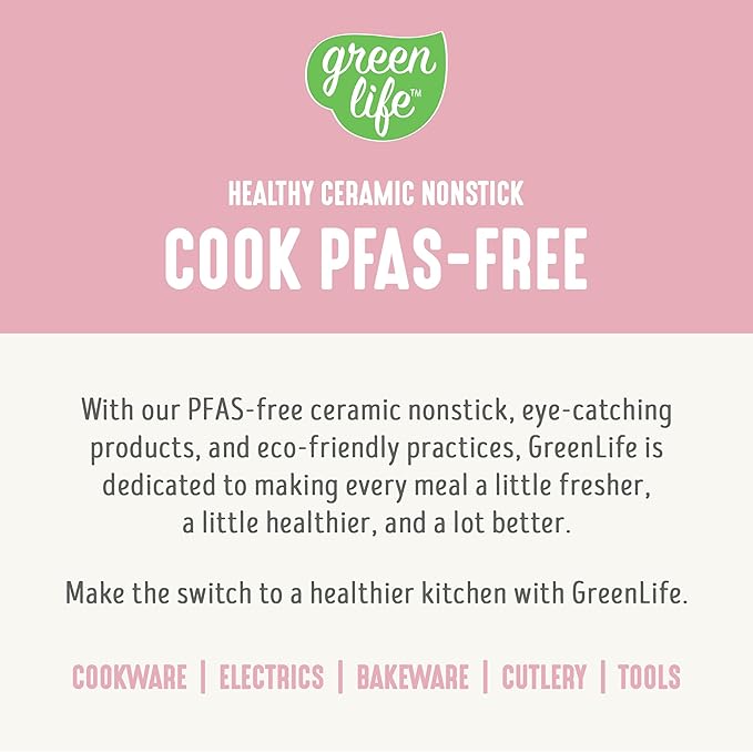 GreenLife Digital Rice Cooker, 2-Cups Uncooked/4-Cups Cooked, Removable Nonstick Ceramic PFAS-Free Pot, One-Touch Presets, Oats, Quinoa, Brown Rice, Auto Keep Warm, Fuzzy Logic Tech, 1.5QT, Pink