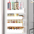 Magnetic Spice Rack for Refrigerator Seasoning Organizer for Spice Fridge Shelf storage Magnetic Shelf with Hook for Oven (4pack-White)