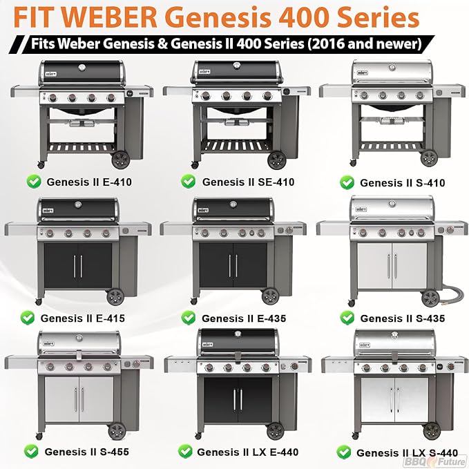 Full Size Griddle Insert for Weber Genesis II 400 Series Gas Grills, 6789 Flat Top Grill Griddle with Handles for Weber GS4 Genesis II E410 Genesis II LX 440 Series Gas Grill, Carbon steel, Black
