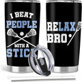 Lacrosse Gifts for Boys Girls, Lacrosse Gifts, 20oz Stainless Steel Tumbler with Lid Straw