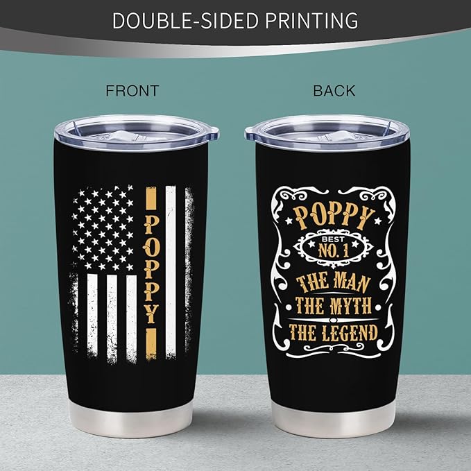 Poppy Gifts from Grandchildren, Poppy Grandpa Gifts, Birthday Gifts for Poppy from Grandkids, Best Poppy Gifts for Grandpa from Granddaughter Grandson, Father'S Day Poppy Gifts, Poppy Tumbler 20 Oz