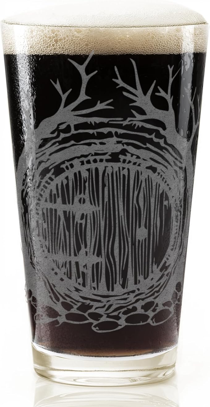 HOBBITON HOLE Engraved 16oz Pint Glass | Inspired by Tolkien Power Ring and Middle Earth | Great Christmas Gift Idea | Unique Elvish Fantasy Wizard Fantasy Decor!