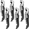 6 Pieces wine key wine opener Professional Waiter Corkscrews Stainless bottle opener Fold Serrated Foil Cutter Key for Family, Company Party,Bars,Restaurants(black)