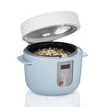 Hamilton Beach Digital Programmable Rice Cooker & Food Steamer,12 Cups Cooked (6 Uncooked), with Slow Cook & Hard-Boiled Egg Functions, Steam & Rinse Basket, Blue (37561)