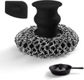 Cuisinel CAST IRON CHAINMAIL SCRUBBER AND PAN SCRAPER - DELUXE ERGONOMIC STAINLES