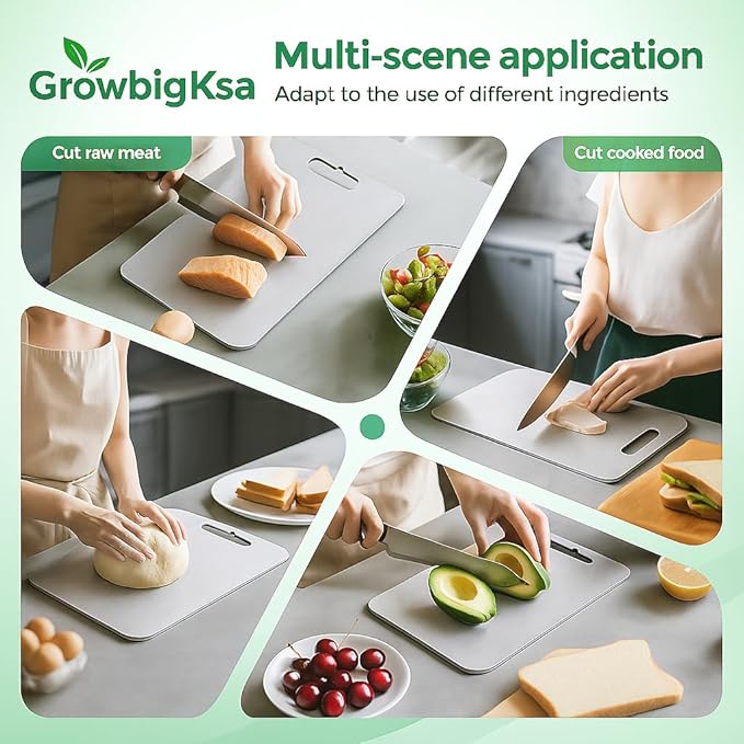 Titanium Cutting Board – Double-Sided Metal Chopping Board for Kitchen, Knife-Friendly & Dishwasher Safe, Rust Resistant, Modern Design, 15.3” x 11”