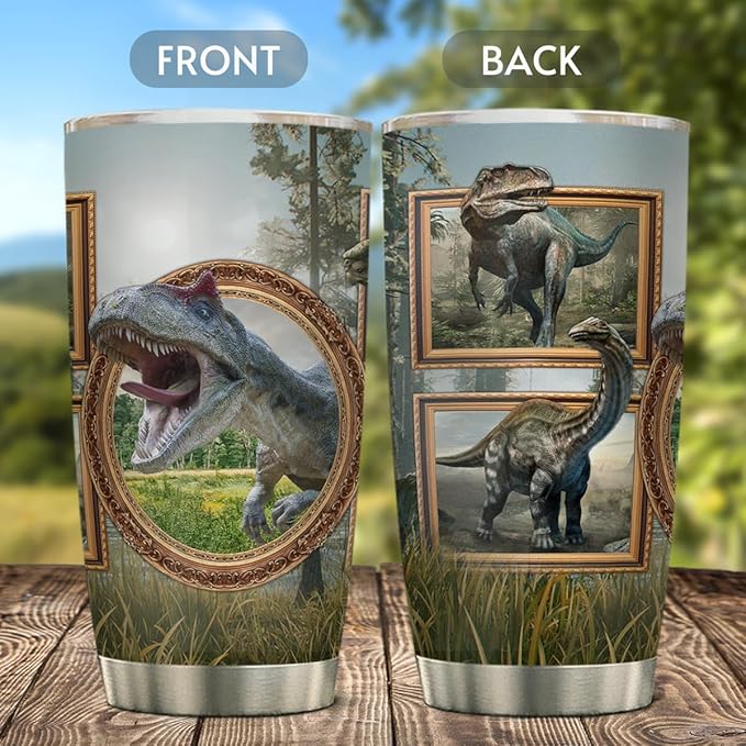 winorax Dinosaur Tumbler Dinosaurs Lover Gifts Cup Double Wall Vacuum Insulated Tumbler 20oz Dino Coffee Travel Mug Cups Birthday Christmas Fathers Day Cup Gift For Men Women Kids Teen Boys