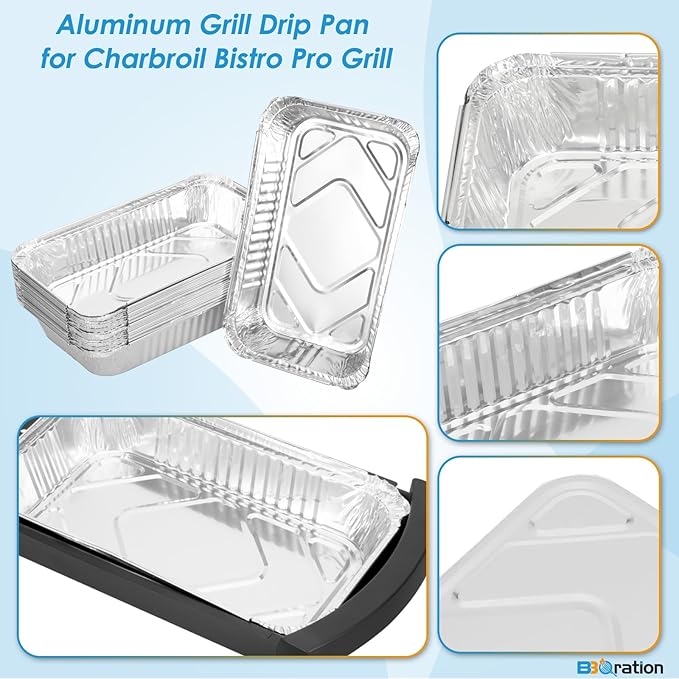 20-Pack Aluminum Drip Liner for Charbroil Bistro Pro 25302161 Grill Parts, Grease Catcher Drip Liner for Charbroil Bistro Pro Electric Grill Grease Tray 25302145 25302146