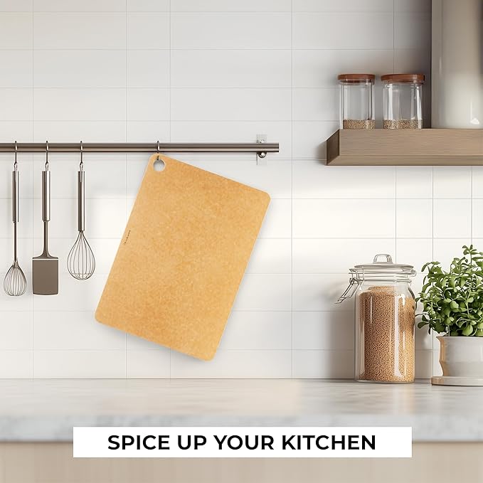 Freshware Wood Cutting Board for Kitchen, Dishwasher Safe, Large, 15" x 11.25", Natural