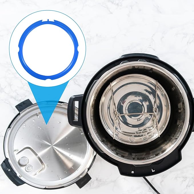 uxcell 2 Pcs Silicone Sealing Ring for Pressure Pot 3QT, Pressure Pot Inner Gasket Seal Rings Pressure Cooker Replacement Parts, Dark Blue