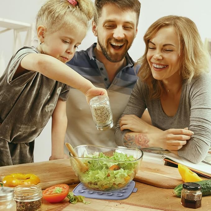 Happy Kit 2 PCS Silicone Trivets for Kitchen Accessories，Trivet Design for Cooking with Kids, Give Glass Bowls Non-Slip Bottom,Trivets for Hot Dishers, Jar Opener（RED）