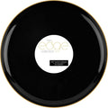 PLASTICPRO [30 Count 8.6 Plastic Party Plates Edge Collection Black with Gold Rim Premium heavyweight Elegant Disposable Tableware Dishes (Black With Gold Rim,